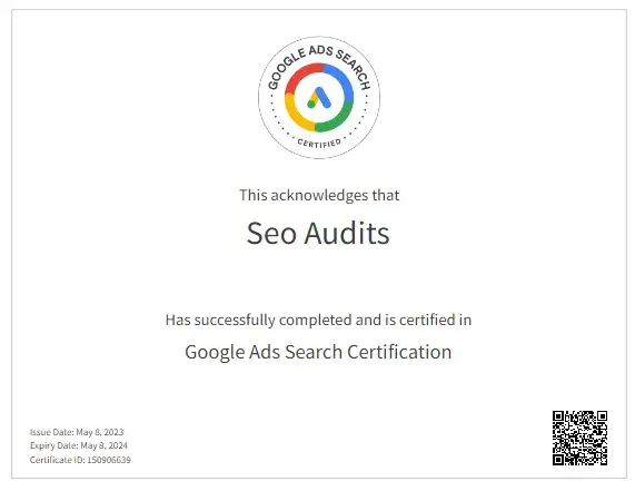 Certifikát Google Ads - vyhledávací síť